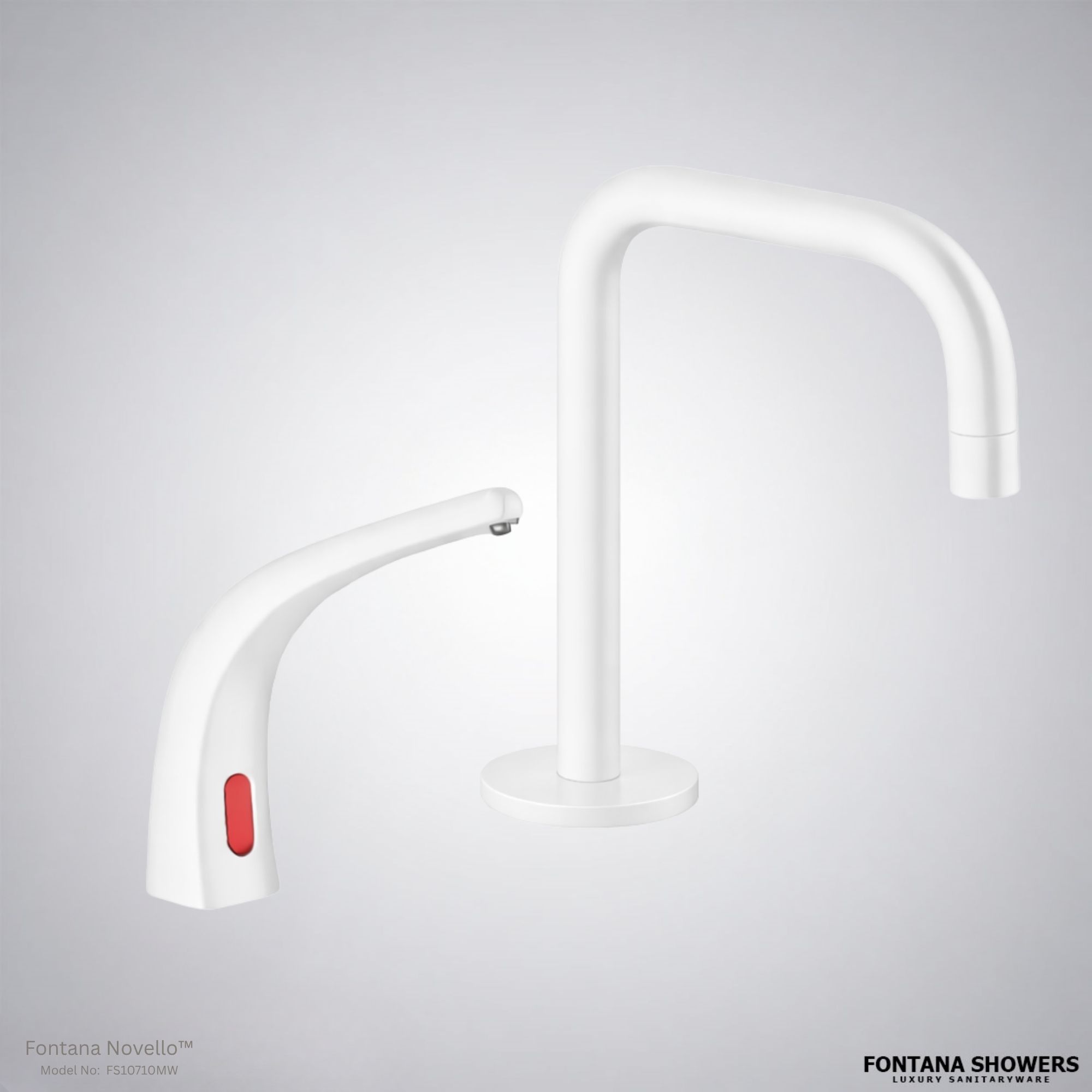 Fontana FS10710 Matte White Touchless Faucet & Soap Dispenser Set